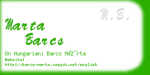 marta barcs business card